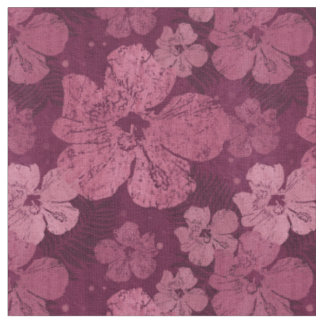 Hibiscus Pink Flowers Batik Fabric
