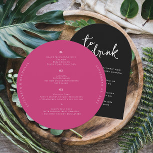 Hibiscus Pink   Modern Round Wedding Menu