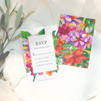 Hibiscus, Plumeria & Palm Modern Wedding RSVP