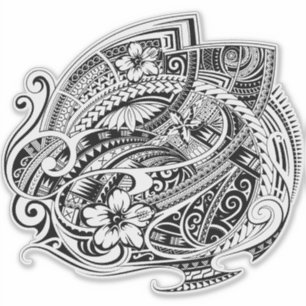 HIBISCUS POLYNESIAN TRIBAL Blk