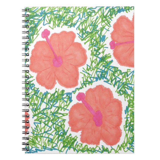 Hibiscus Pop Art Pattern Notebook (Front)