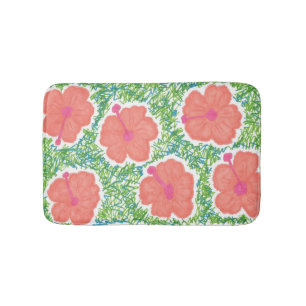 Hibiscus Pop Pattern Bath Mat