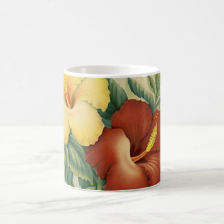 hibiscus print coffee mug
