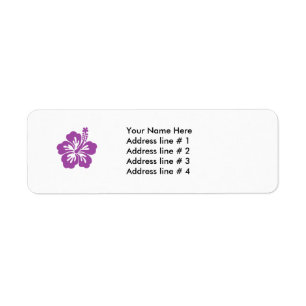 hibiscus purple flower address label