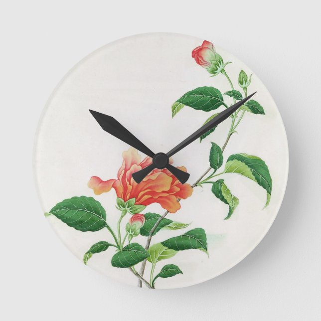 Hibiscus Round Clock (Front)