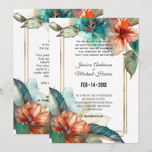 Hibiscus Serenade Paradise Wedding Invitation