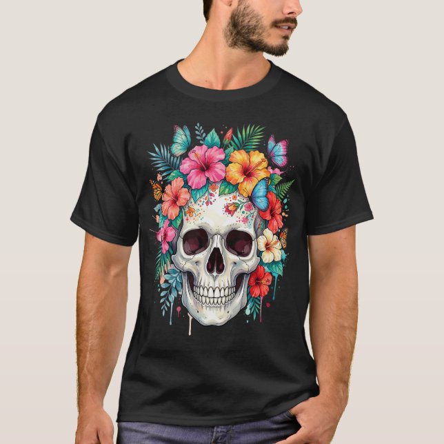 Hibiscus Skull T-Shirt (Front)