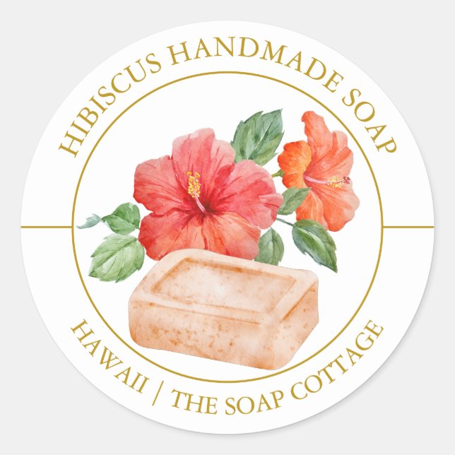 Hibiscus Soap label (Front)