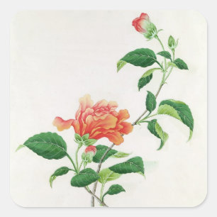 Hibiscus Square Sticker