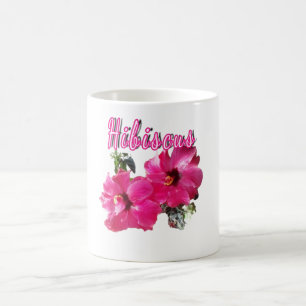 Hibiscus square wall clock coffee mug