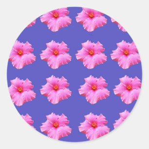 Hibiscus Summer Breeze,_ Classic Round Sticker