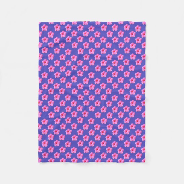 Hibiscus  Summer Breeze,_ Fleece Blanket (Front)