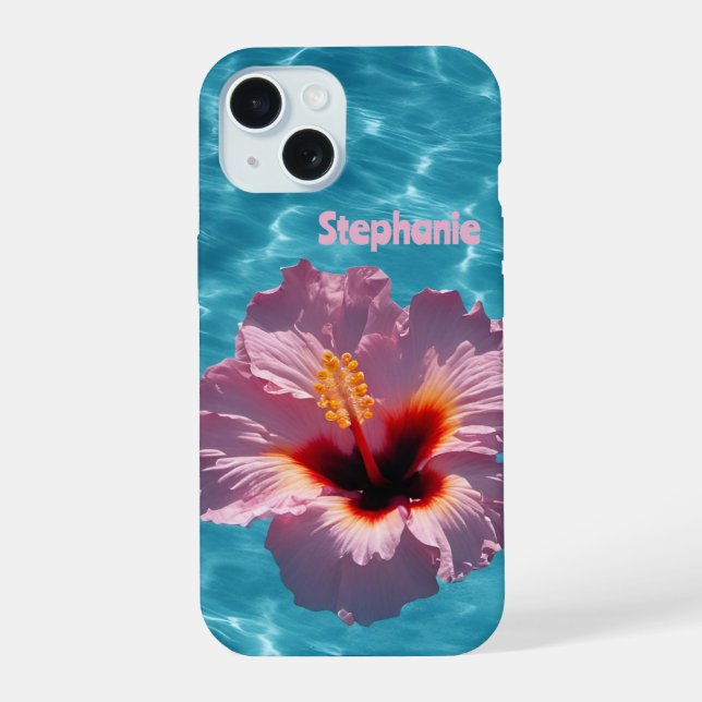Hibiscus Summer iPhone 15 Case (Back)