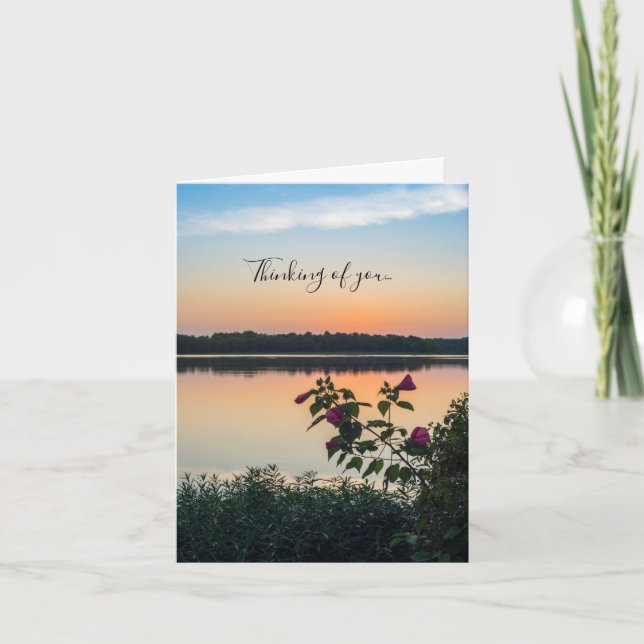 Hibiscus Sunrise Thinking Of You Card (Front)