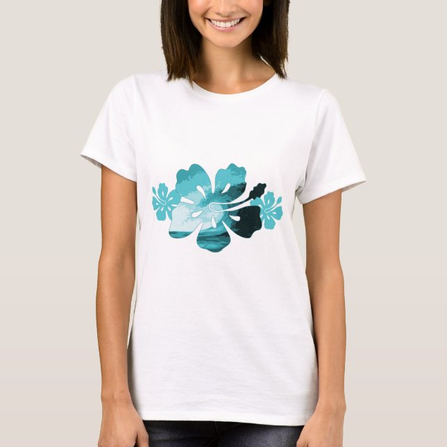 Hibiscus surf style T-Shirt (Front)