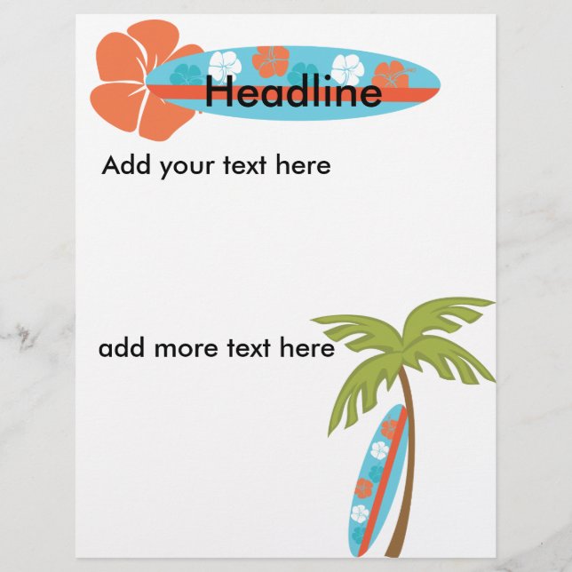 Hibiscus Surfboard Flyer (Front)