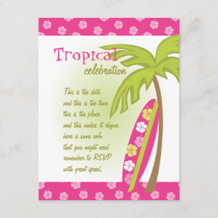 Hibiscus Surfboard Invitation