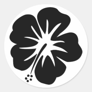 Hibiscus Template Classic Round Sticker