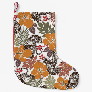 Hibiscus Tiger, Exotic Pattern. Small Christmas Stocking