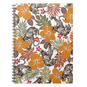Hibiscus tiger pattern notebook