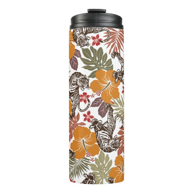 Hibiscus tiger pattern thermal tumbler (Front)