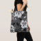 Hibiscus toe bag black and white flowers island 