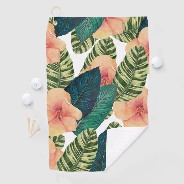 Hibiscus Tropical exotic White Golf Towel (InSitu)