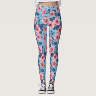 Hibiscus Tropical Floral Pattern Leggings