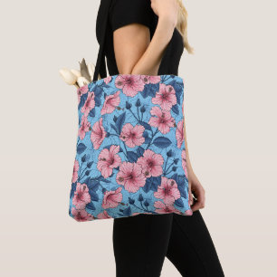 Hibiscus Tropical Floral Pattern Tote Bag
