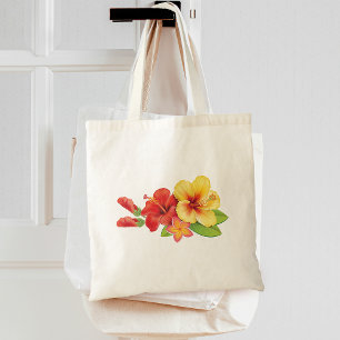 Hibiscus Tropical Floral Tote Bag