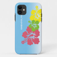 Hibiscus tropical flowers blossom trio Hawaiian