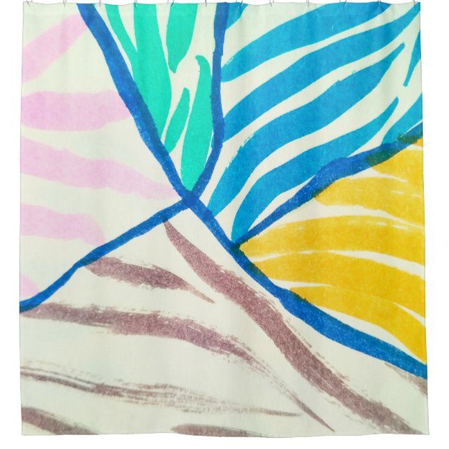 Hibiscus tropical leaves hawaiian ornament wallpap shower curtain (Front)