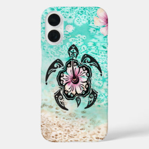 Hibiscus Turtle iPhone 16 Case