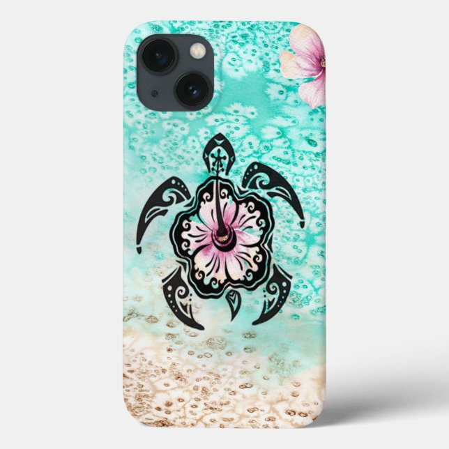 Hibiscus Turtle Case-Mate iPhone Case (Back)