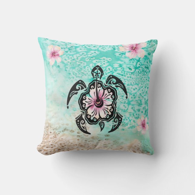 Hibiscus Turtle Cushion (Front)