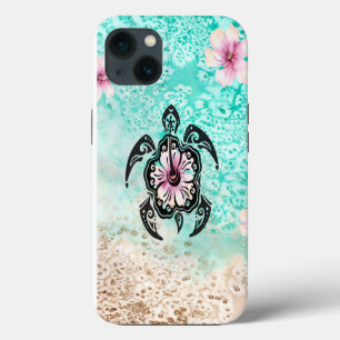 Hibiscus Turtle iPhone 13 Case