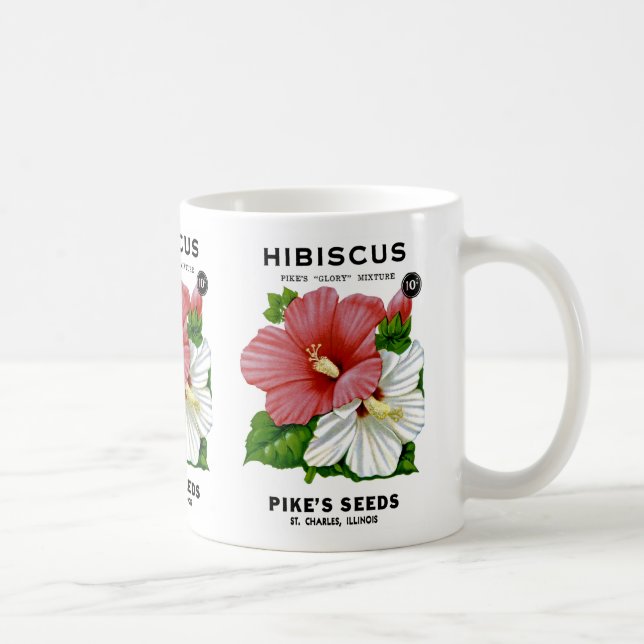 Hibiscus Vintage Seed Packet Coffee Mug (Right)