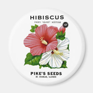 Hibiscus Vintage Seed Packet Magnet