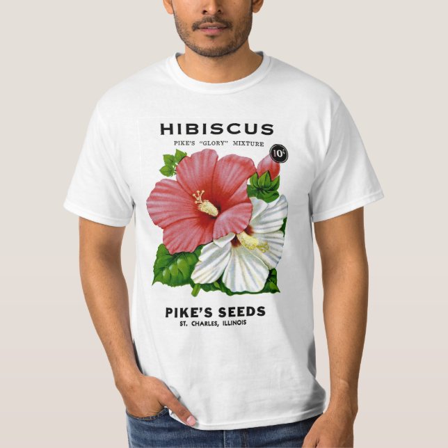 Hibiscus Vintage Seed Packet T-Shirt (Front)