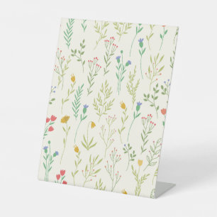 Hibiscus Watercolor Botanical Blooming Seamless Pedestal Sign