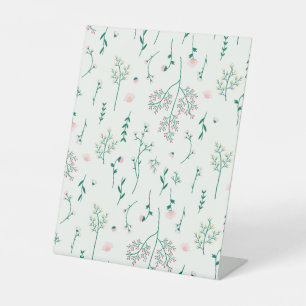 Hibiscus Watercolor Botanical Blooming Seamless Pedestal Sign