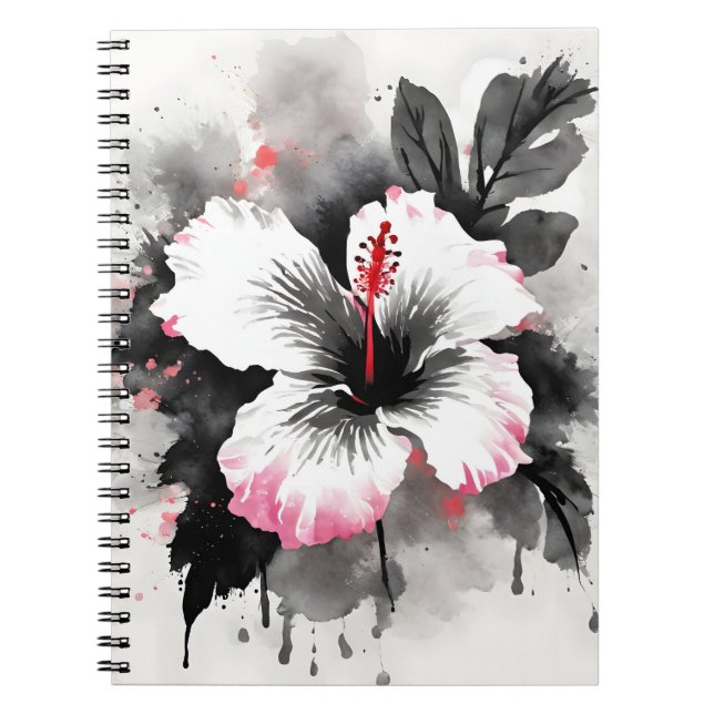 Hibiscus - Watercolor flowers Notebook (Front)