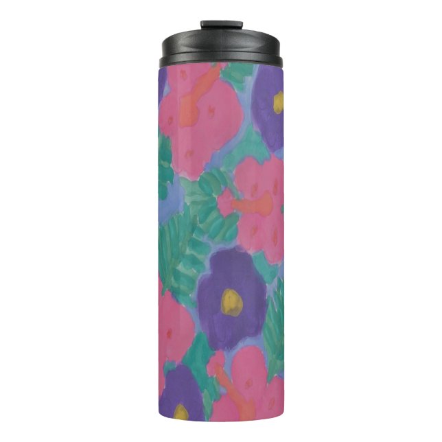 Hibiscus Watercolor Print Tumbler (Front)