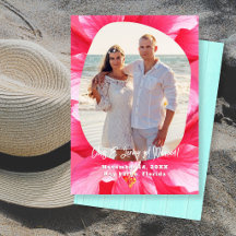 Hibiscus We Got Married Photo Announcement