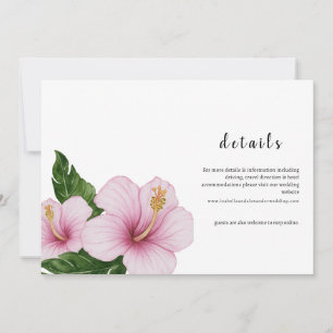  Hibiscus Wedding Details Card