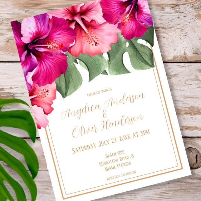 Hibiscus wedding invitation (Creator Uploaded)
