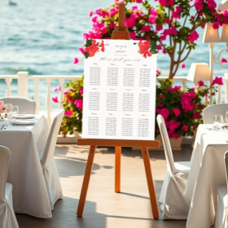 Hibiscus Wedding Poster seating charts