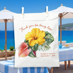 Hibiscus Wedding Thank You Favour Bags