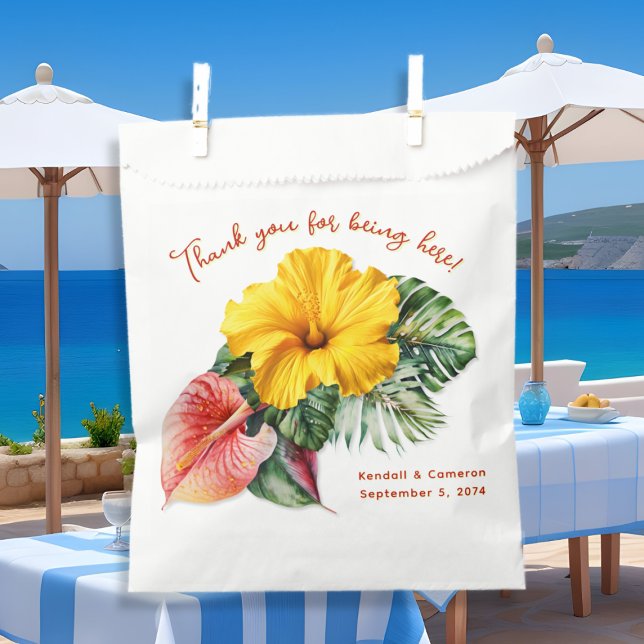 Hibiscus Wedding Thank You Favour Bags (Creator Uploaded)