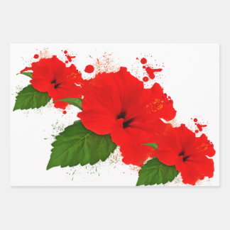 Hibiscus wrapping Papper Wrapping Paper Sheet